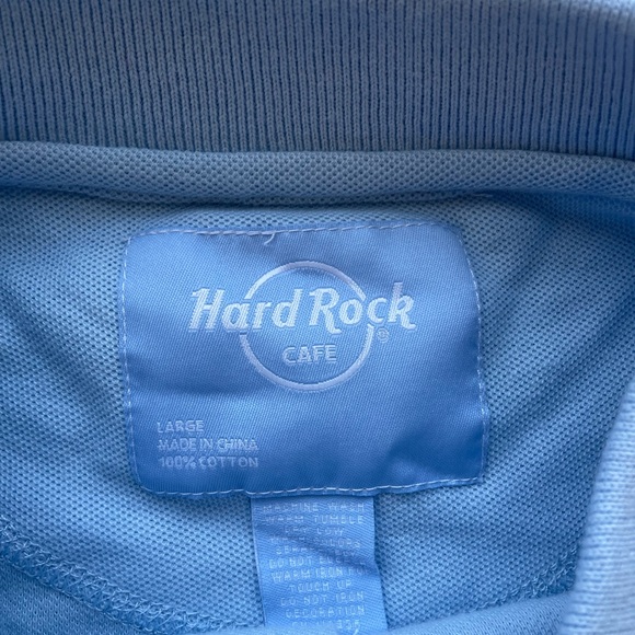 Hard Rock Cafe Blue Polo Shirt  (L Fit like XL) - Picture 6 of 7